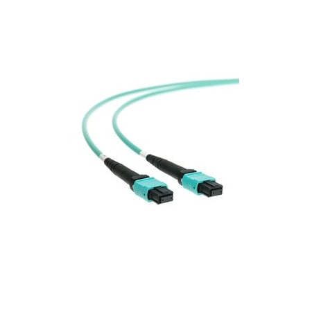 Cable Wholesale Plenum 24 Strand MTP/PC Fiber Optic Cable, Type A, Female, OM3 50/125 Multimode, aqua Jacket & MPMP-32050